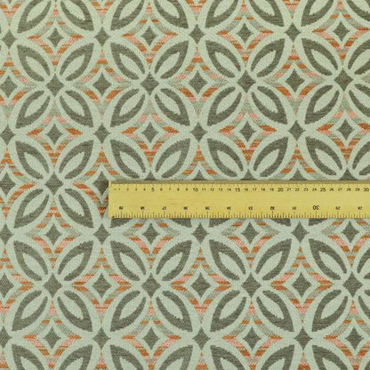 Geometric Shape Modern Pattern In Orange Brown Colour Chenille Upholstery Fabric JO-867 - Roman Blinds