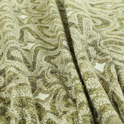 Gold Cream Colour Funky Star Pattern Chenille Upholstery Fabric JO-868 - Roman Blinds