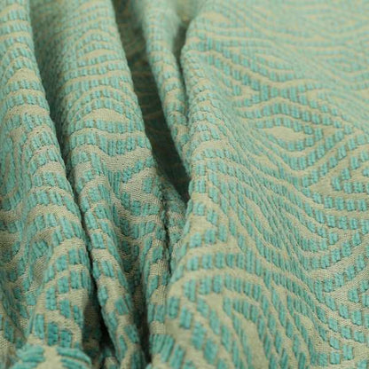 Geometric Diamond Modern Pattern In Teal Colour Chenille Upholstery Fabric JO-870 - Roman Blinds