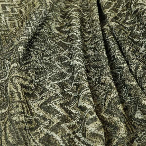 Elwin Decorative Weave Grey Colour Waves Pattern Jacquard Fabric JO-872 - Made To Measure Curtains