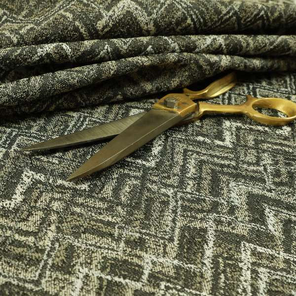 Elwin Decorative Weave Grey Colour Waves Pattern Jacquard Fabric JO-872 - Made To Measure Curtains