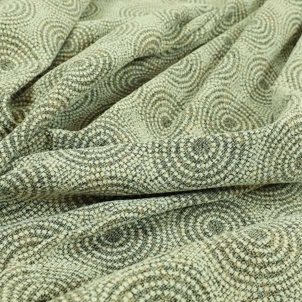 Gold Cream Colour Funky Round Modern Pattern Chenille Upholstery Fabric JO-875 - Roman Blinds