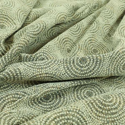 Gold Cream Colour Funky Round Modern Pattern Chenille Upholstery Fabric JO-875