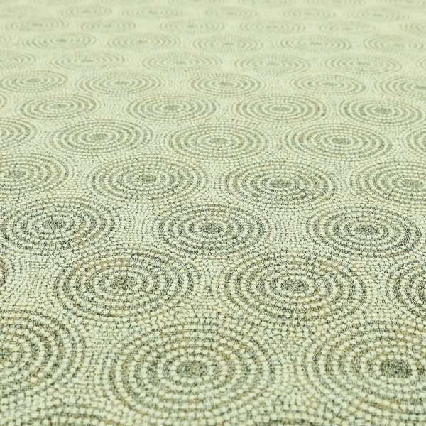 Gold Cream Colour Funky Round Modern Pattern Chenille Upholstery Fabric JO-875 - Made To Measure Curtains