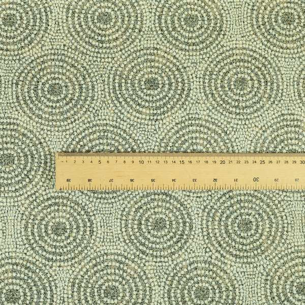 Gold Cream Colour Funky Round Modern Pattern Chenille Upholstery Fabric JO-875 - Roman Blinds