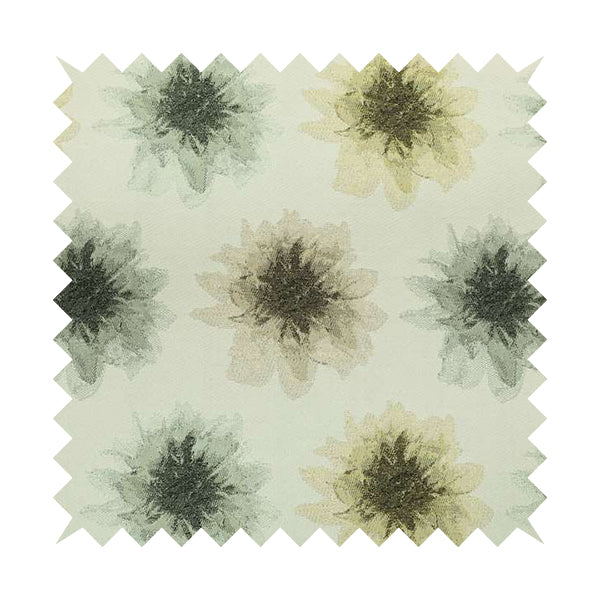 Brown Grey Colour Floral Pattern Chenille Upholstery Fabric JO-876