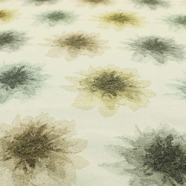 Brown Grey Colour Floral Pattern Chenille Upholstery Fabric JO-876
