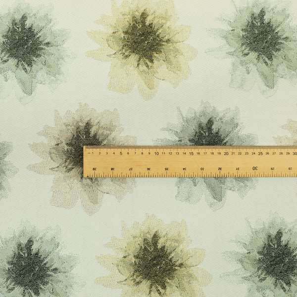 Brown Grey Colour Floral Pattern Chenille Upholstery Fabric JO-876 - Roman Blinds