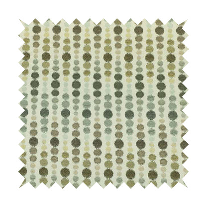 Green Brown Colour Dotted Geometric Pattern Chenille Upholstery Fabric JO-877 - Roman Blinds