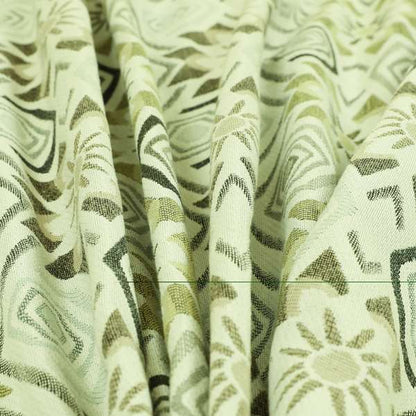 Brown Grey Colour Kilim Type Pattern Chenille Upholstery Fabric JO-879 - Made To Measure Curtains