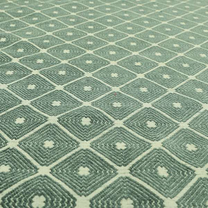 Diamond Geometric Pattern In Blue Colour Chenille Upholstery Furnishing Fabric JO-880 - Roman Blinds