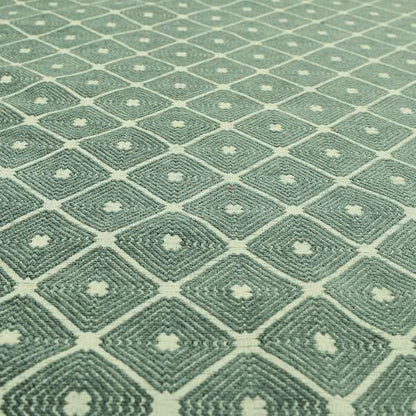 Diamond Geometric Pattern In Blue Colour Chenille Upholstery Furnishing Fabric JO-880
