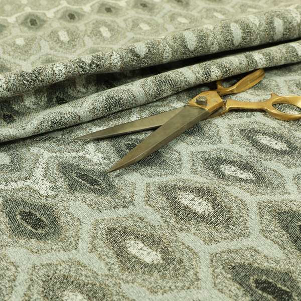 Decorative Weave Geometric Natural Grey Colour Pattern Jacquard Fabric JO-882 - Made To Measure Curtains