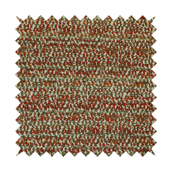 Abstract Pattern In Red Orange Brown Colour Chenille Upholstery Fabric JO-885 - Made To Measure Curtains