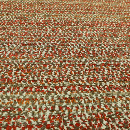 Abstract Pattern In Red Orange Brown Colour Chenille Upholstery Fabric JO-885 - Made To Measure Curtains