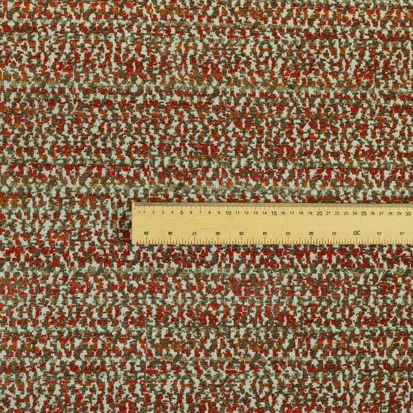 Abstract Pattern In Red Orange Brown Colour Chenille Upholstery Fabric JO-885 - Made To Measure Curtains