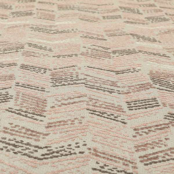 Small Stripe Pattern Pink Colour Chenille Upholstery Fabric JO-886