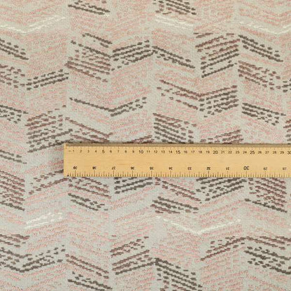 Small Stripe Pattern Pink Colour Chenille Upholstery Fabric JO-886 - Roman Blinds