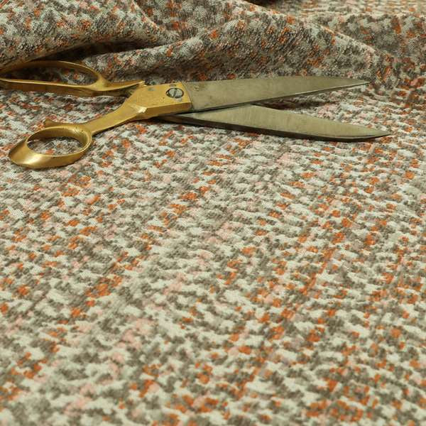 Abstract Pattern In Orange Brown Colour Chenille Upholstery Fabric JO-887 - Roman Blinds