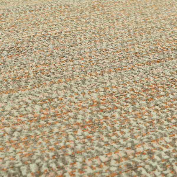 Abstract Pattern In Orange Brown Colour Chenille Upholstery Fabric JO-887