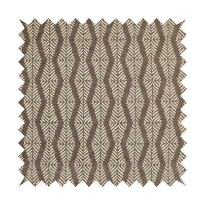 Brown Colour Striped Pattern Chenille Upholstery Fabric JO-888 - Roman Blinds