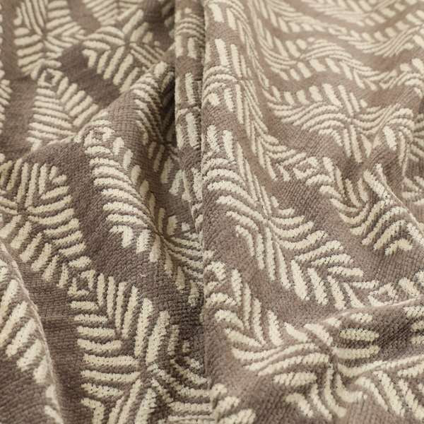 Brown Colour Striped Pattern Chenille Upholstery Fabric JO-888 - Roman Blinds