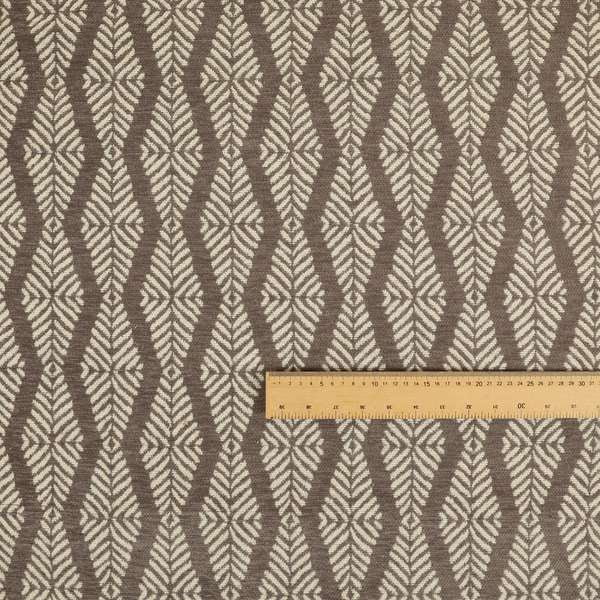 Brown Colour Striped Pattern Chenille Upholstery Fabric JO-888 - Roman Blinds