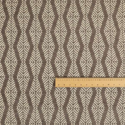 Brown Colour Striped Pattern Chenille Upholstery Fabric JO-888 - Made To Measure Curtains