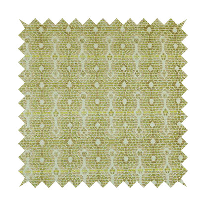 Geometric Pattern Green Colour Chenille Upholstery Fabric JO-889 - Made To Measure Curtains