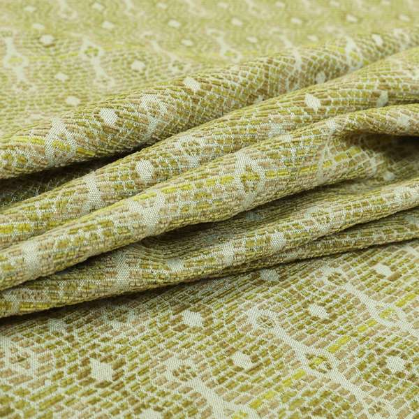 Geometric Pattern Green Colour Chenille Upholstery Fabric JO-889 - Handmade Cushions