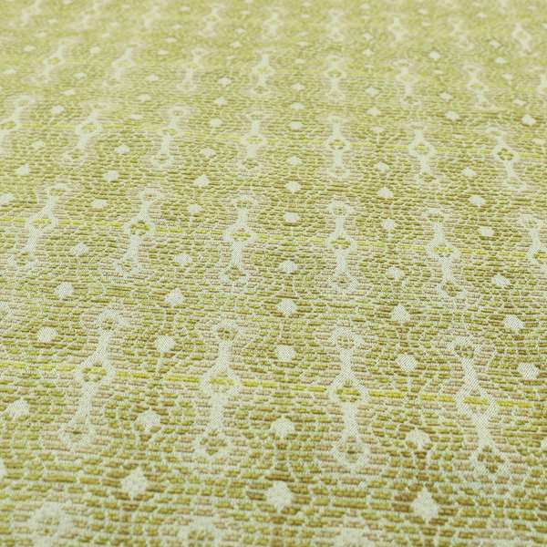 Geometric Pattern Green Colour Chenille Upholstery Fabric JO-889 - Made To Measure Curtains