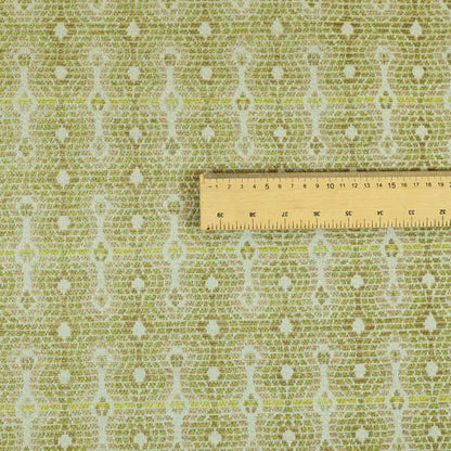 Geometric Pattern Green Colour Chenille Upholstery Fabric JO-889 - Roman Blinds