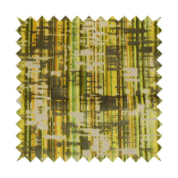 Abstract Full Pattern In Green Brown Colour Velvet Upholstery Fabric JO-890 - Roman Blinds