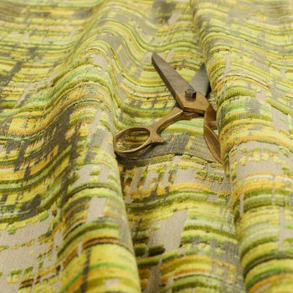 Abstract Full Pattern In Green Brown Colour Velvet Upholstery Fabric JO-890