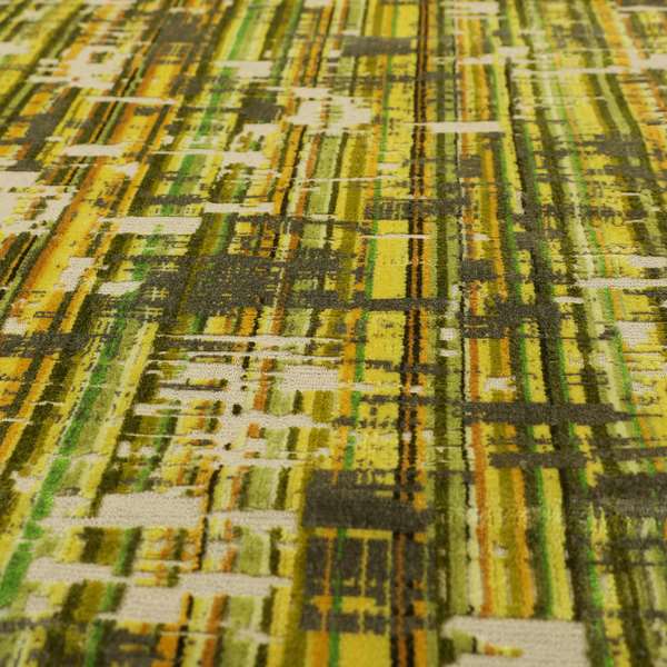 Abstract Full Pattern In Green Brown Colour Velvet Upholstery Fabric JO-890