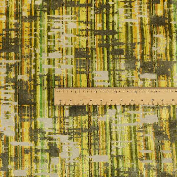 Abstract Full Pattern In Green Brown Colour Velvet Upholstery Fabric JO-890 - Made To Measure Curtains