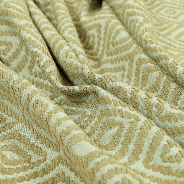 Geometric Diamond Modern Pattern In Brown Colour Chenille Upholstery Fabric JO-893 - Made To Measure Curtains