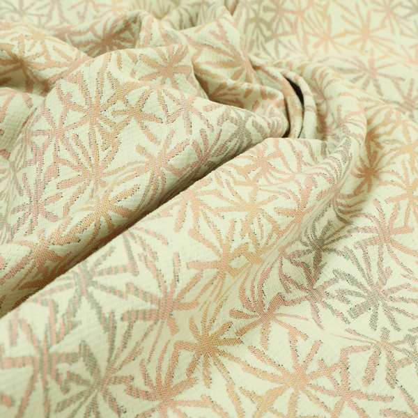 Decorative Geometric Pink Grey Colour Pattern Jacquard Fabric JO-894 - Made To Measure Curtains