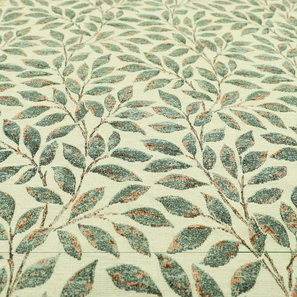 Floral Leaf Theme Pattern In Blue Colour Chenille Jacquard Furniture Fabric JO-896 - Roman Blinds