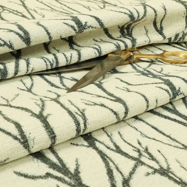 Abscission Tree Pattern In Cream Colour Chenille Jacquard Furniture Fabric JO-902 - Roman Blinds