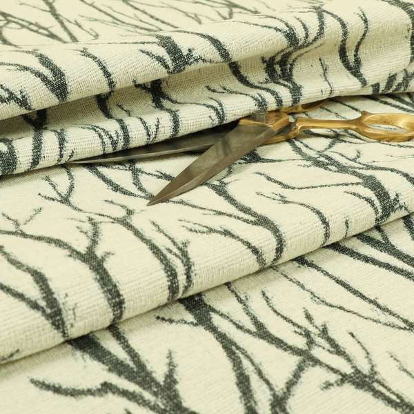 Abscission Tree Pattern In Cream Colour Chenille Jacquard Furniture Fabric JO-902 - Made To Measure Curtains