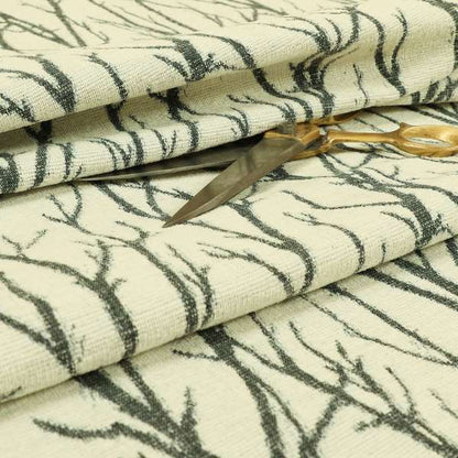 Abscission Tree Pattern In Cream Colour Chenille Jacquard Furniture Fabric JO-902 - Handmade Cushions