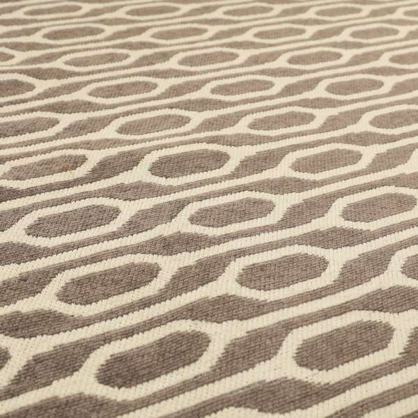 Brown Colour Eclipsed Striped Pattern Chenille Upholstery Fabric JO-903 - Roman Blinds