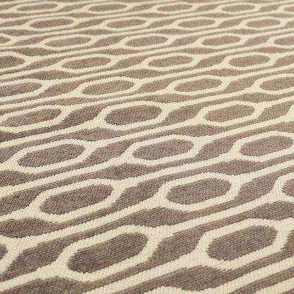 Brown Colour Eclipsed Striped Pattern Chenille Upholstery Fabric JO-903 - Roman Blinds