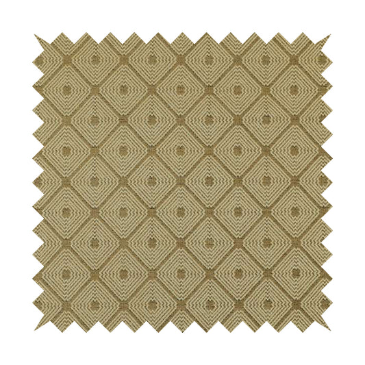 Diamond Geometric Pattern In Brown Colour Chenille Upholstery Furnishing Fabric JO-905