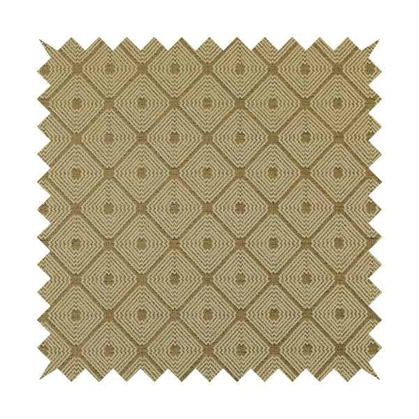 Diamond Geometric Pattern In Brown Colour Chenille Upholstery Furnishing Fabric JO-905 - Made To Measure Curtains