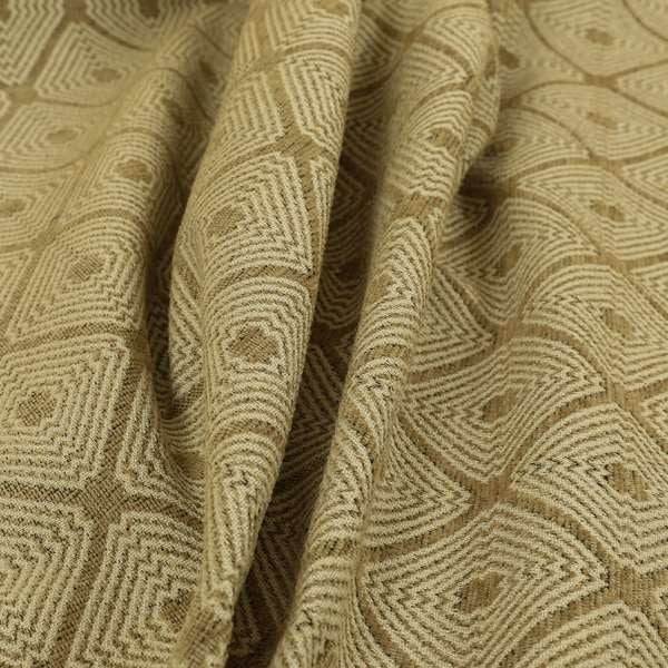 Diamond Geometric Pattern In Brown Colour Chenille Upholstery Furnishing Fabric JO-905 - Roman Blinds