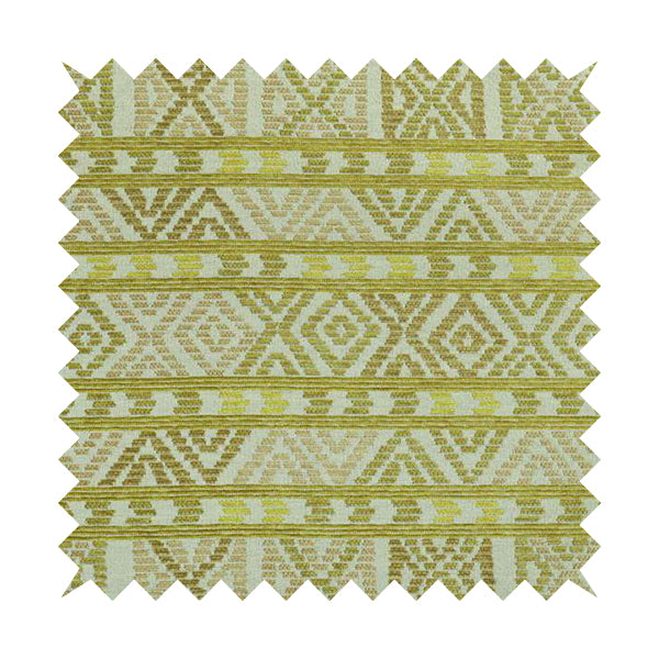 Tribal Aztec Pattern Lime Green Colour Chenille Upholstery Fabric JO-906 - Roman Blinds