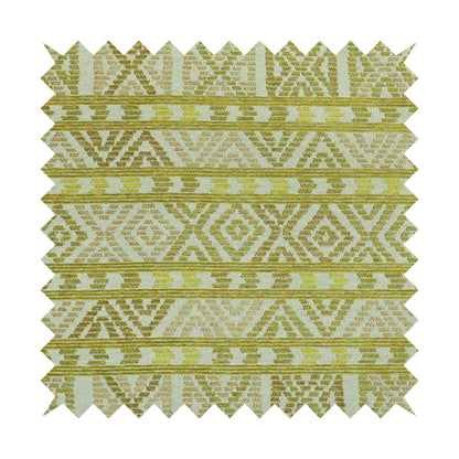 Tribal Aztec Pattern Lime Green Colour Chenille Upholstery Fabric JO-906 - Made To Measure Curtains