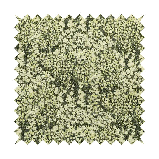 Garden Of Flowers In Abstract Pattern Green Colour Chenille Fabric JO-909